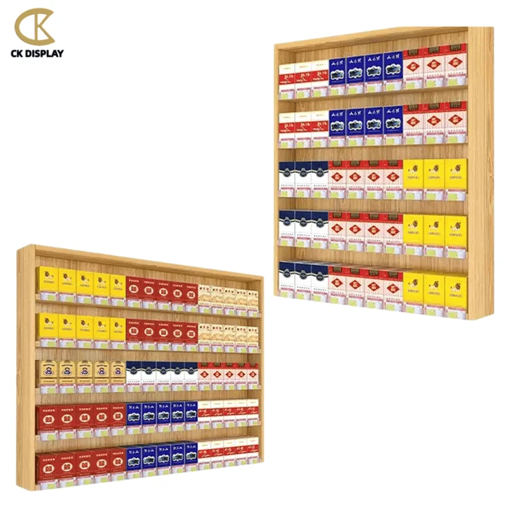 Wooden Five-tier Cigarette Display Rack With Price Tags price